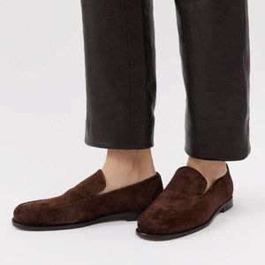 KHAITE Brown Suede Loafers